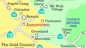 가족 친화형 골드 러시 어드벤처 9선 Jamestown CA - Visitor Info - Ma
